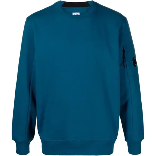 Blauer Sweatshirt mit Taschendetail - C.P. Company - Modalova