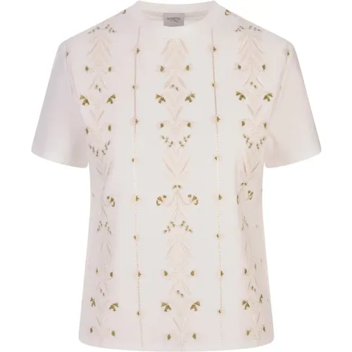 Embroidered T-shirt White , female, Sizes: M, XS, S - Giambattista Valli - Modalova