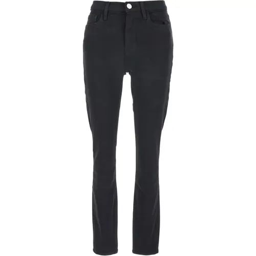 Schwarze Skinny Jeans Hoher Bund , Damen, Größe: W28 - Frame - Modalova