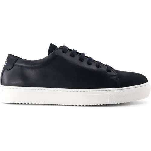 Handgefertigte Navy Nubuck Sneakers , Herren, Größe: 41 1/2 EU - NATIONAL STANDARD - Modalova