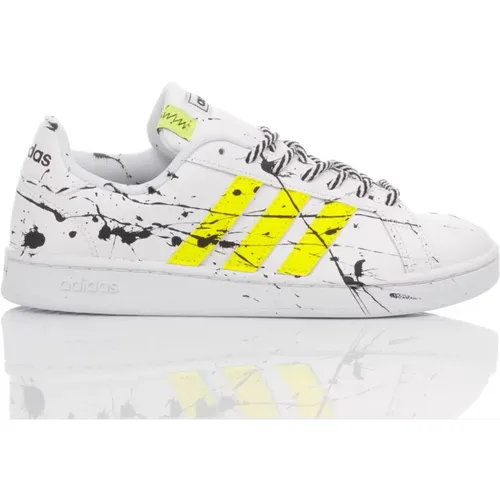Handmade White Sneakers Fluorescent Noos , male, Sizes: 10 2/3 UK, 7 1/3 UK, 2 2/3 UK, 6 2/3 UK, 4 2/3 UK, 11 1/3 UK, 10 UK, 6 UK, 4 UK, 5 1/3 UK, 3 1 - Adidas - Modalova