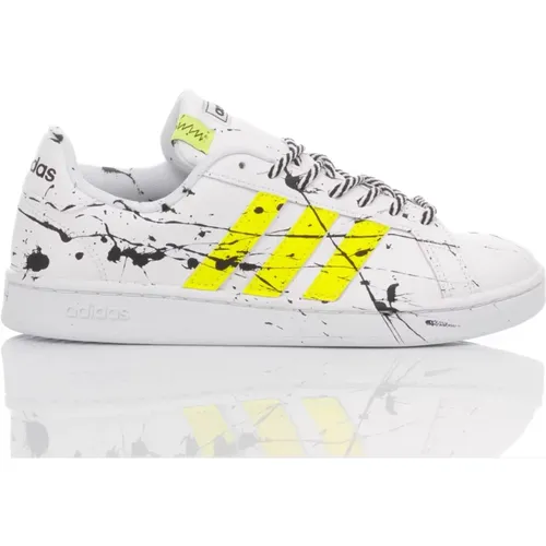 Handmade White Sneakers Fluorescent Noos , male, Sizes: 10 2/3 UK, 7 1/3 UK, 2 2/3 UK, 6 2/3 UK, 4 2/3 UK, 11 1/3 UK, 12 UK, 8 2/3 UK, 10 UK, 6 UK, 9 - Adidas - Modalova