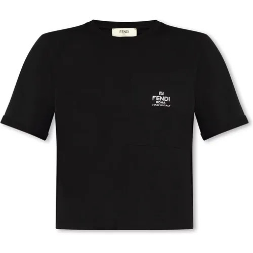 T-Shirt mit Logo Fendi - Fendi - Modalova