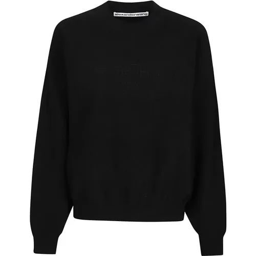 Ribbed Logo Sweater , female, Sizes: S, XS - alexander wang - Modalova