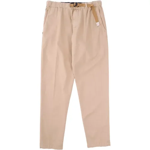Summer Tapered Fit Cotton-Linen Trousers , female, Sizes: XL, 2XL - White Sand - Modalova