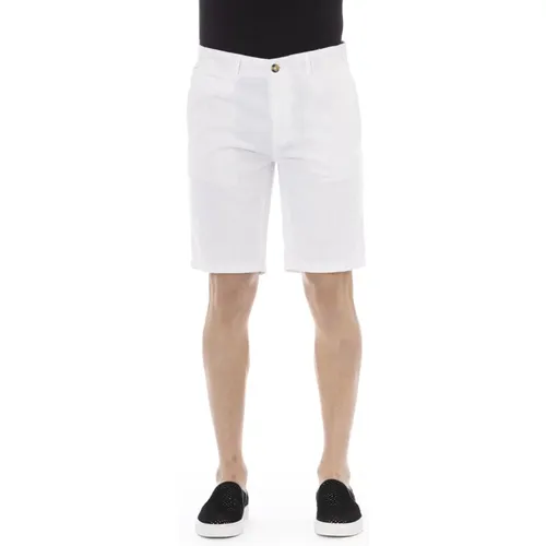 Bermuda-Shorts mit Reißverschluss und Knopfverschluss,Einfarbige Bermuda-Shorts mit Taschen - Baldinini - Modalova