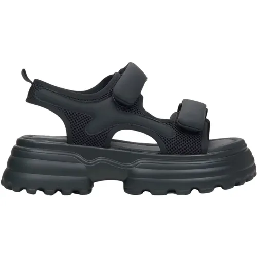 Schwarze Sportliche Sandalen für Damen mit Dicker Sohle ES8 Er00115498 , Damen, Größe: 38 EU - Estro - Modalova