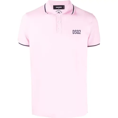 Stilvolles Rosa Logo Polo Shirt , Herren, Größe: XS - Dsquared2 - Modalova