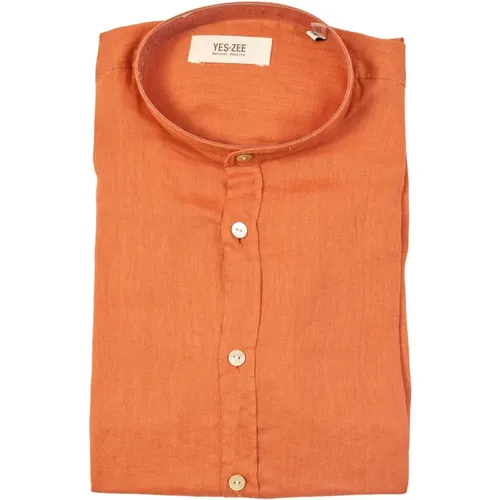 Linen Long Sleeve Shirt , male, Sizes: M, 2XL, XL, 3XL - YES ZEE - Modalova