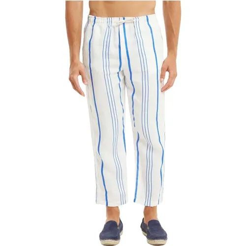 Classic and refined linen trousers , male, Sizes: 2XL - Peninsula - Modalova