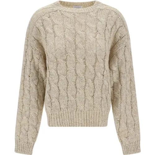 Sweater with Long Sleeves , female, Sizes: L - BRUNELLO CUCINELLI - Modalova