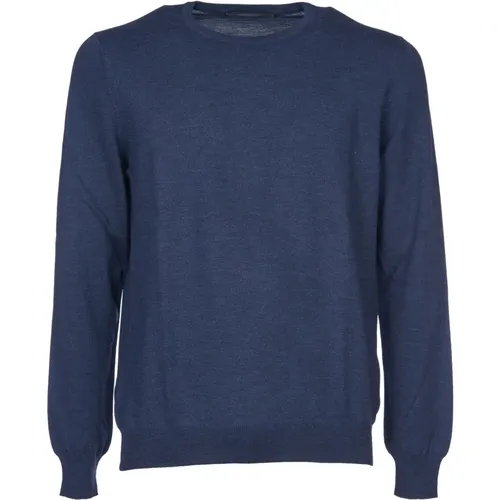 Blauer Woll-Crewneck-Pullover Aw24 - Tagliatore - Modalova