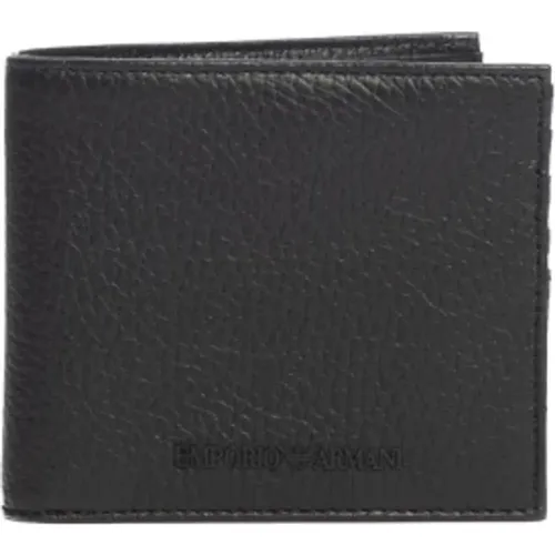 Leather Bifold Wallet with Logo , male, Sizes: ONE SIZE - Emporio Armani - Modalova
