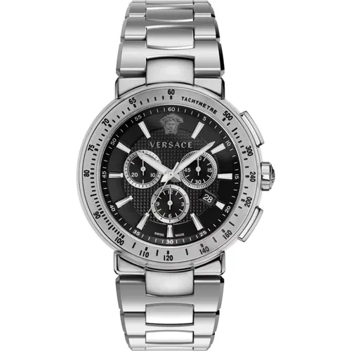 Mystique Sport Chronograph Stainless Steel Bracelet , male, Sizes: ONE SIZE - Versace - Modalova