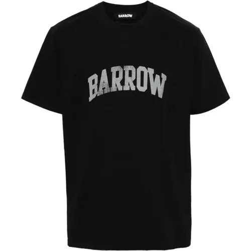Schwarzes Jersey T-Shirt,Jersey T-Shirt in Turtle Dove,T-Shirts - Barrow - Modalova