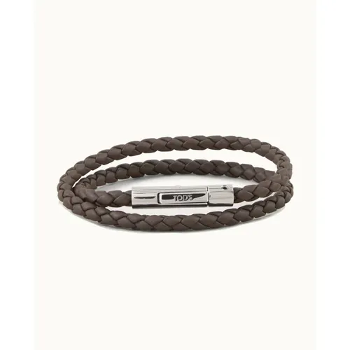 Leather Bracelet with Metal Buckle , male, Sizes: ONE SIZE - TOD'S - Modalova