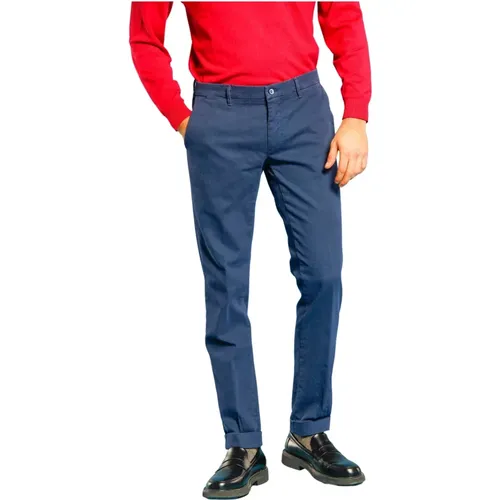 Dunkelblaue Baumwollgewebe Chino Hose , Herren, Größe: M - Mason's - Modalova