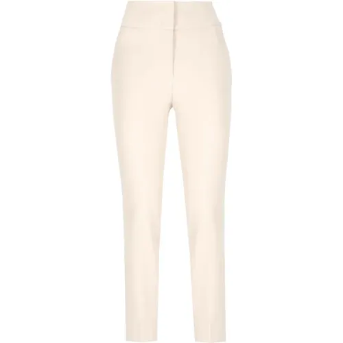 Ivory Baumwollmischung Hose mit Taschen , Damen, Größe: 2XS - PESERICO - Modalova