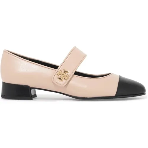 Kontrastierender Zehenkappe Leder Mary Jane , Damen, Größe: 36 EU - TORY BURCH - Modalova