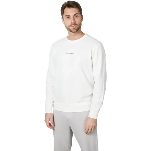 Weiße Sweaters, Bleiben Sie elegant und bequem , Herren, Größe: M - C.P. Company - Modalova