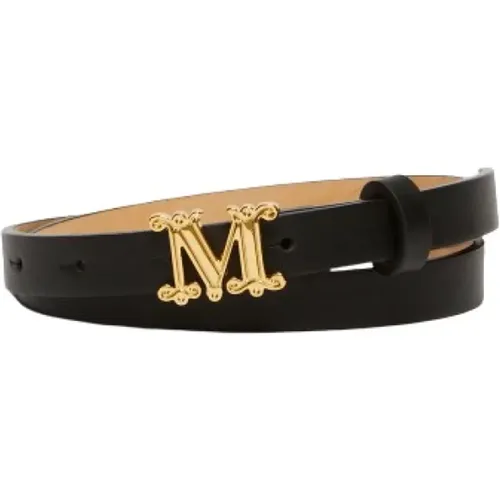 Monogram Leather Belt , female, Sizes: XS - Max Mara - Modalova