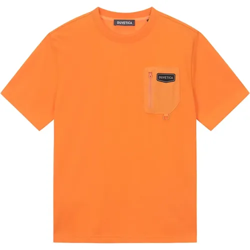 Leisure T-Shirt with Front Pocket , male, Sizes: L, XL, M - duvetica - Modalova