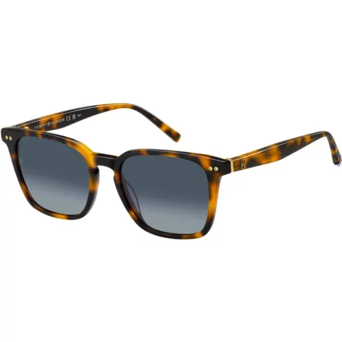 Dunkel Havana/Dunkelblaue Sonnenbrille , Damen, Größe: 52 MM - Tommy Hilfiger - Modalova