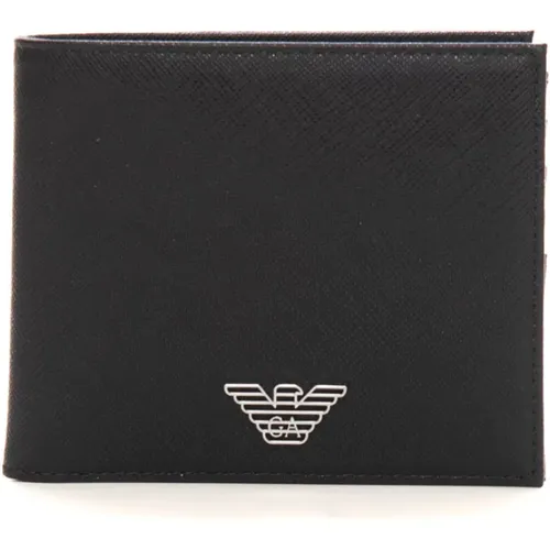 Saffiano Leather Wallet with Cardholder Compartments , male, Sizes: ONE SIZE - Emporio Armani - Modalova