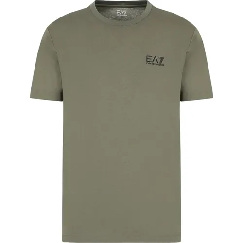 Minimalistisches T-Shirt mit kurzen Ärmeln , Herren, Größe: S - Emporio Armani EA7 - Modalova