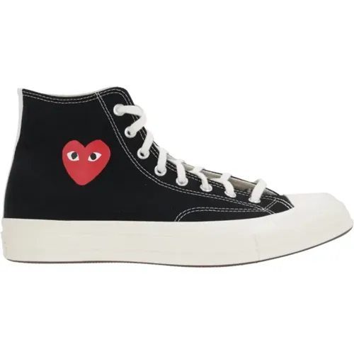 High-Top Canvas Sneakers , female, Sizes: 3 UK, 7 UK, 5 1/2 UK, 6 UK, 5 UK, 4 UK - Comme des Garçons Play - Modalova