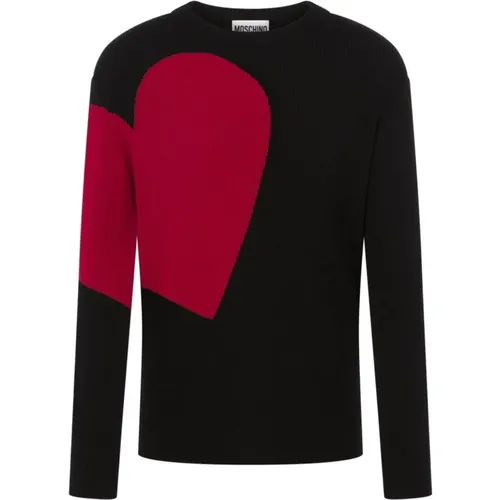 Heart Motif Sweater , male, Sizes: M, L, S - Moschino - Modalova