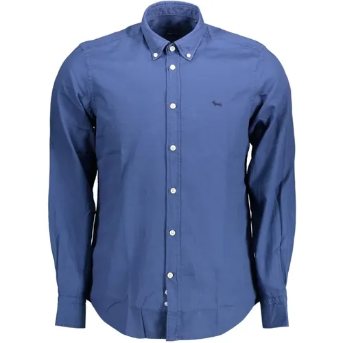 Contrasting Cotton Shirt with Button Down Collar , male, Sizes: L - Harmont & Blaine - Modalova
