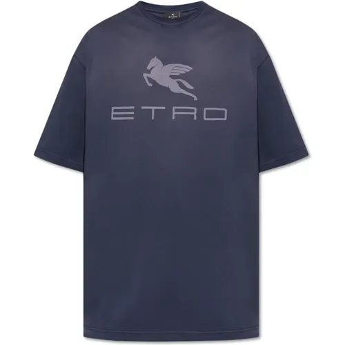 T-Shirt mit bedrucktem Logo Etro - ETRO - Modalova