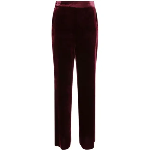 Rote Samthose Damen Gerades Bein - ETRO - Modalova