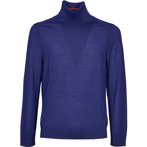 Blauer Strickpullover Hoher Kragen Aw24 , Herren, Größe: L - PS By Paul Smith - Modalova