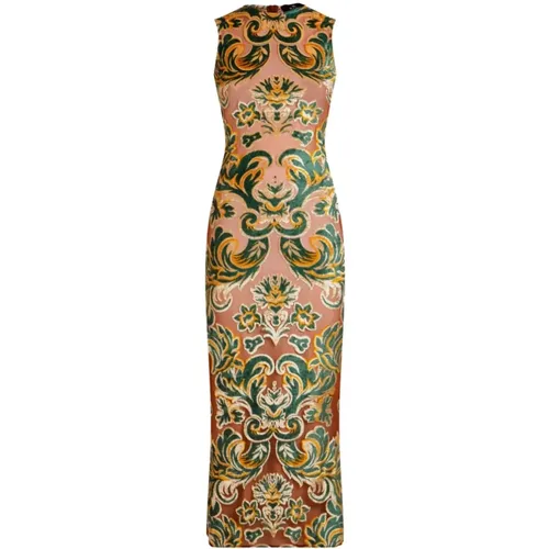 Multicolored Jacquard Midi Dress , female, Sizes: L, M - ETRO - Modalova