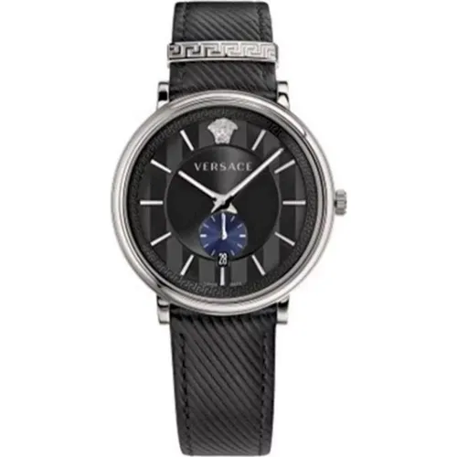 V Circle Lederuhr Schwarz Versace - Versace - Modalova