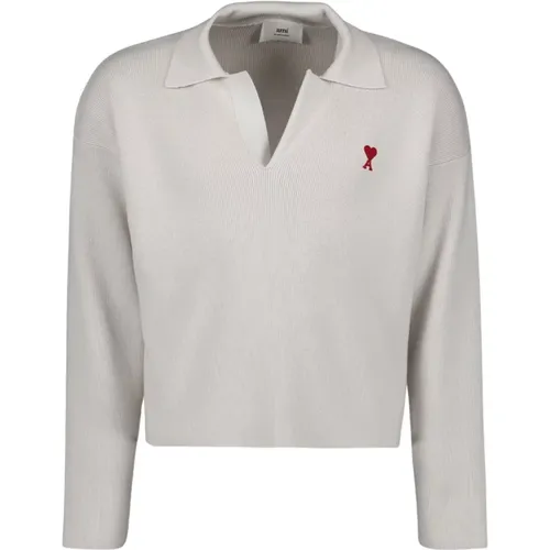 Heart Logo Polo Shirt , female, Sizes: L, M, S - Ami Paris - Modalova