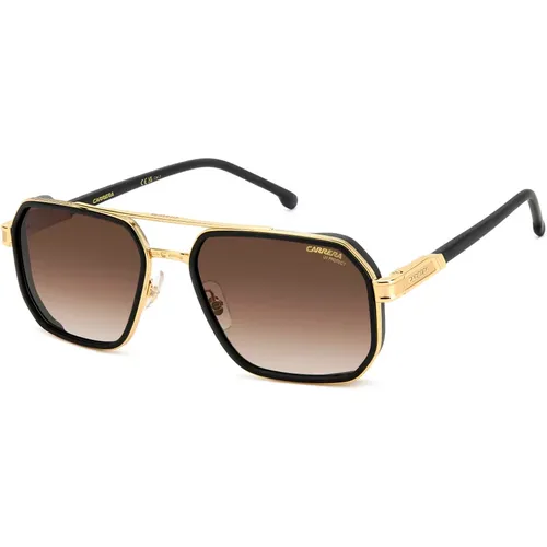 Matte Black Gold/Brown Shaded Sunglasses , male, Sizes: 58 MM - Carrera - Modalova