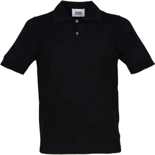 Crepe Cotton Polo Shirt , male, Sizes: M, L, 2XL, XL - Alpha Studio - Modalova