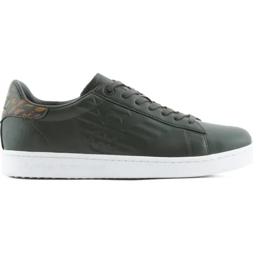 Camo Casual Sneaker Grau , Damen, Größe: 35 EU - Emporio Armani EA7 - Modalova