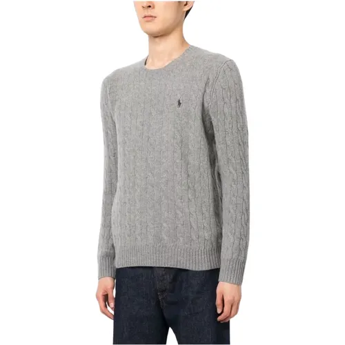 Grey Sweater - Long Sleeve Pullover , male, Sizes: L, XL, 2XL - Ralph Lauren - Modalova