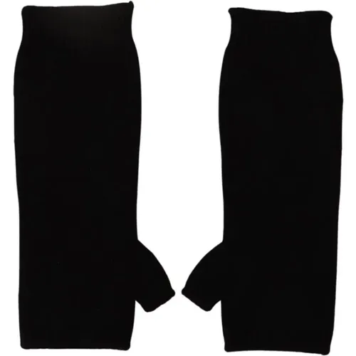 Schwarze Fingerlose Kaschmirhandschuhe , Damen, Größe: 8 1/2 IN - Dolce & Gabbana - Modalova