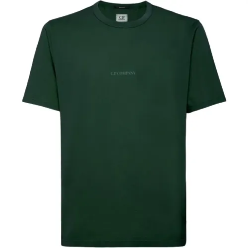 Italienisches Jersey Logo T-Shirt , Herren, Größe: S - C.P. Company - Modalova