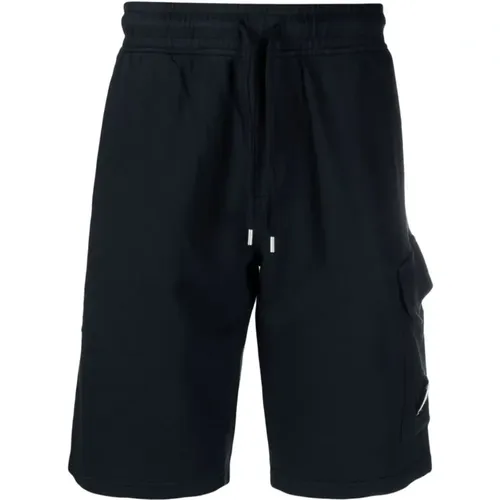 Blaue Casual Shorts mit Cargo-Tasche,Blaue Logo Bermuda Shorts,Cargo Shorts - C.P. Company - Modalova