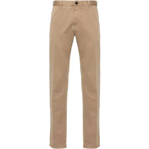 Slim Fit Chinos mit Besticktem Logo,Bestickte Logo Stretch Baumwollhose - Incotex - Modalova