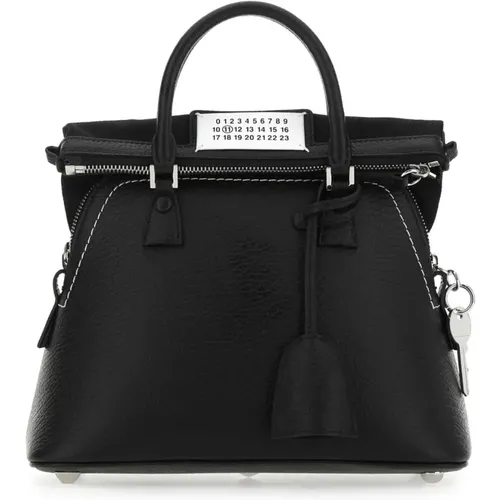 Schwarze Leder Mini 5AC Handtasche,Stilvolle Taschen Kollektion - Maison Margiela - Modalova