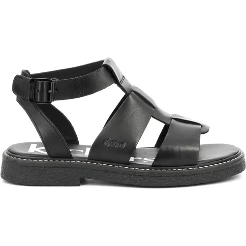 Lila Leder Sandalen , Damen, Größe: 40 EU - Kickers - Modalova