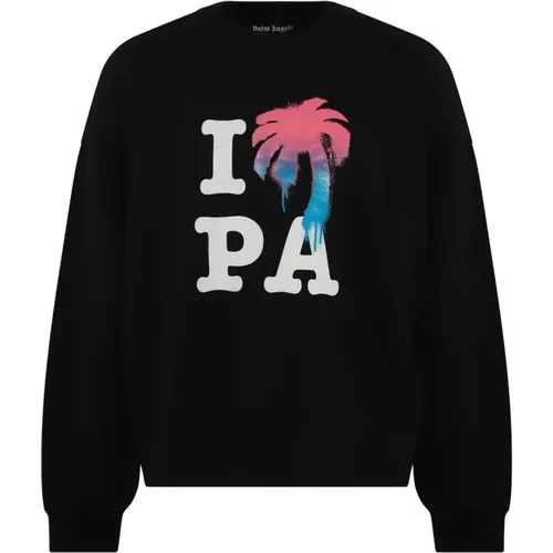 Herren Crew Neck Sweatshirt , Herren, Größe: L - Palm Angels - Modalova