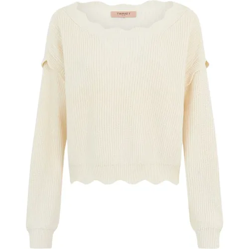 Boxy Snow Sweater , female, Sizes: M, L, XL - Twinset - Modalova